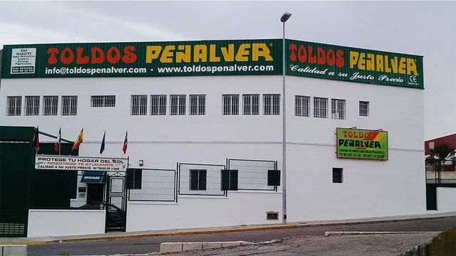 Toldos Peñalver instalaciones exteriores de la empresa